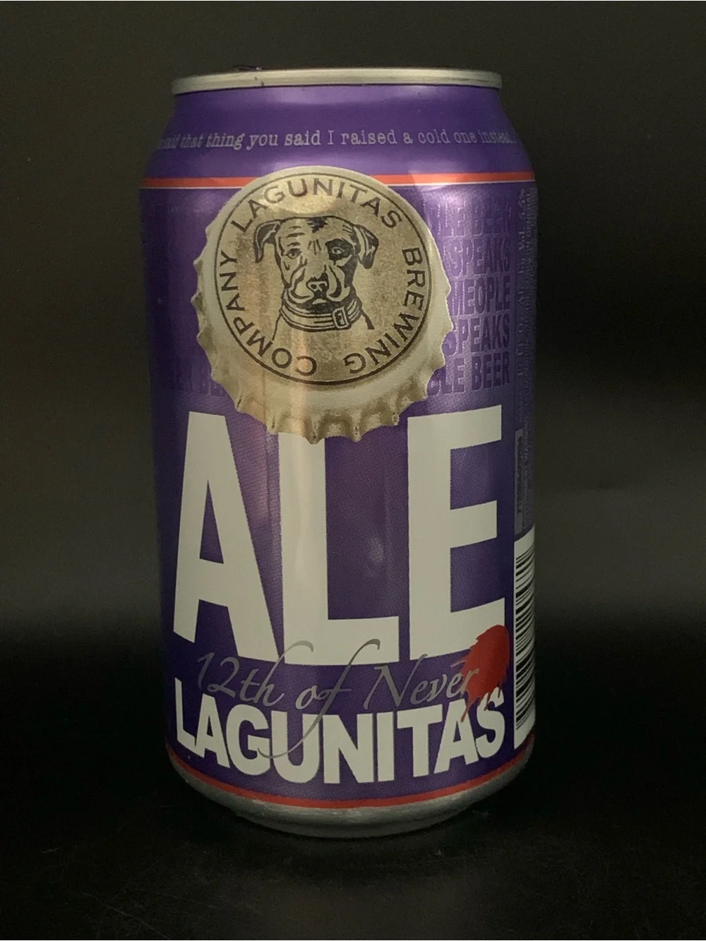 Vintage Beer Can Lagunitas 12th of Never Ale Tab Empty Aluminum Can